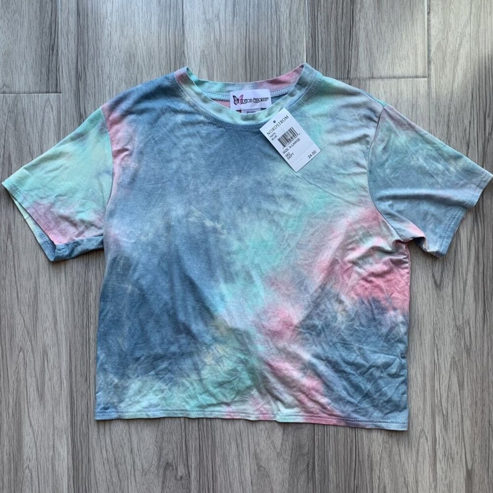 NWT Cotton Emporium Tie Dye Knot Back Tee